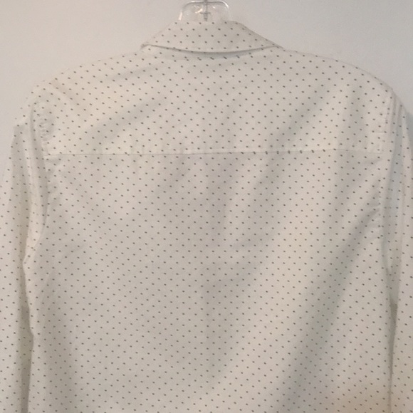 J Crew button down white w tiny black dots - Picture 5 of 8